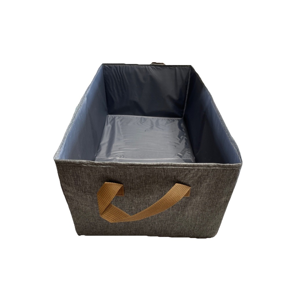 Foldable Storage Rectangular Bins Fabric.3 Pack Dark Grey. 11"W x 17-3/4"L x 8"H